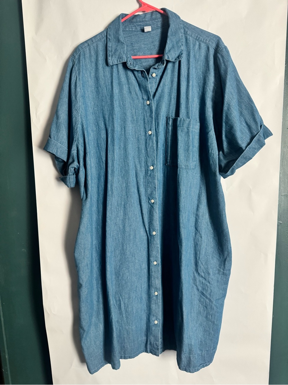 Old Navy Light Blue Denim Mini Shirt Dress